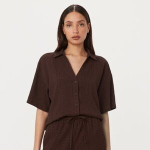 Frank & Oak Crinkle Textured Blouse